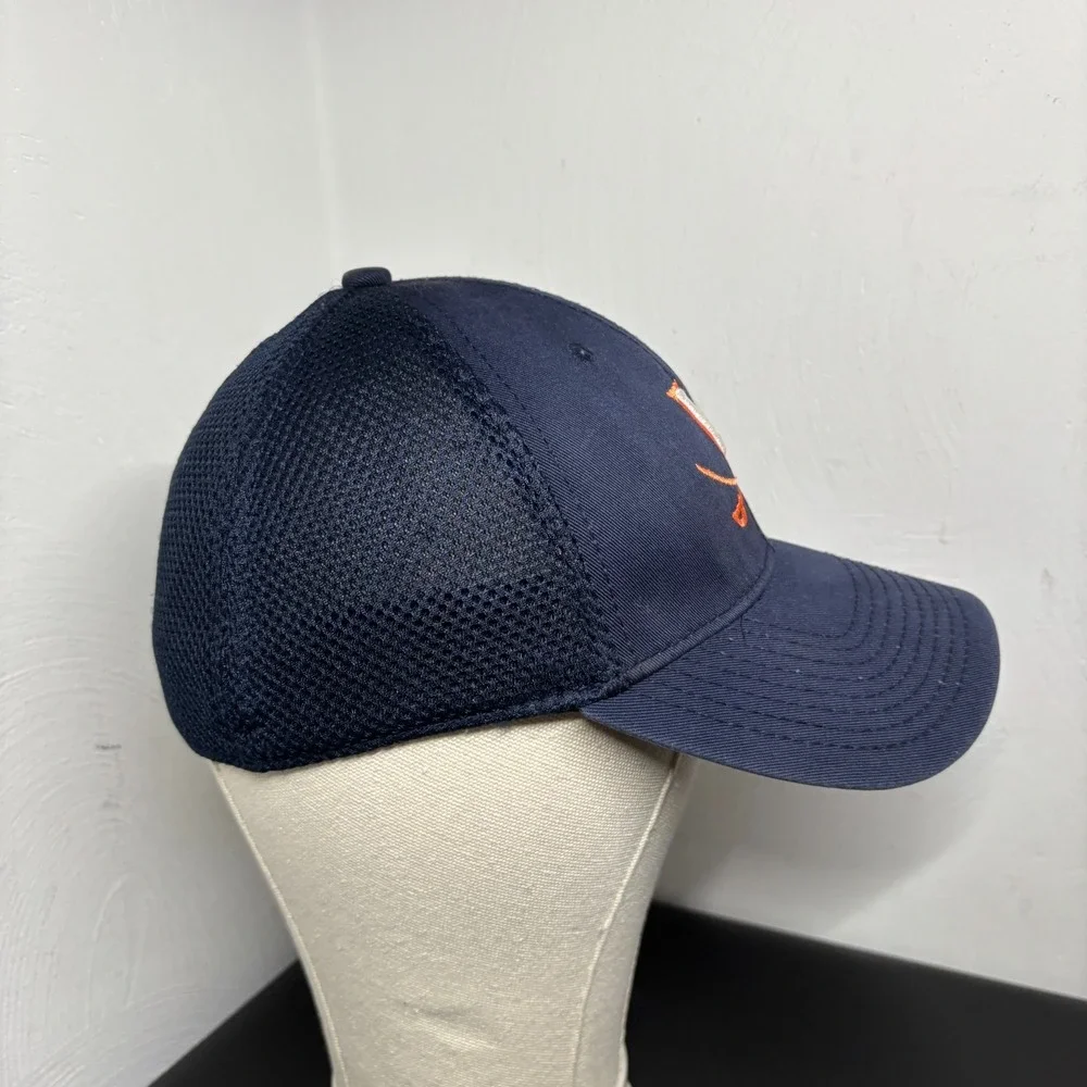 UVA New Era A-Flex Hat Navy Blue Baseball‎ Cap Adult S/M Mesh Back Virginia Cavs